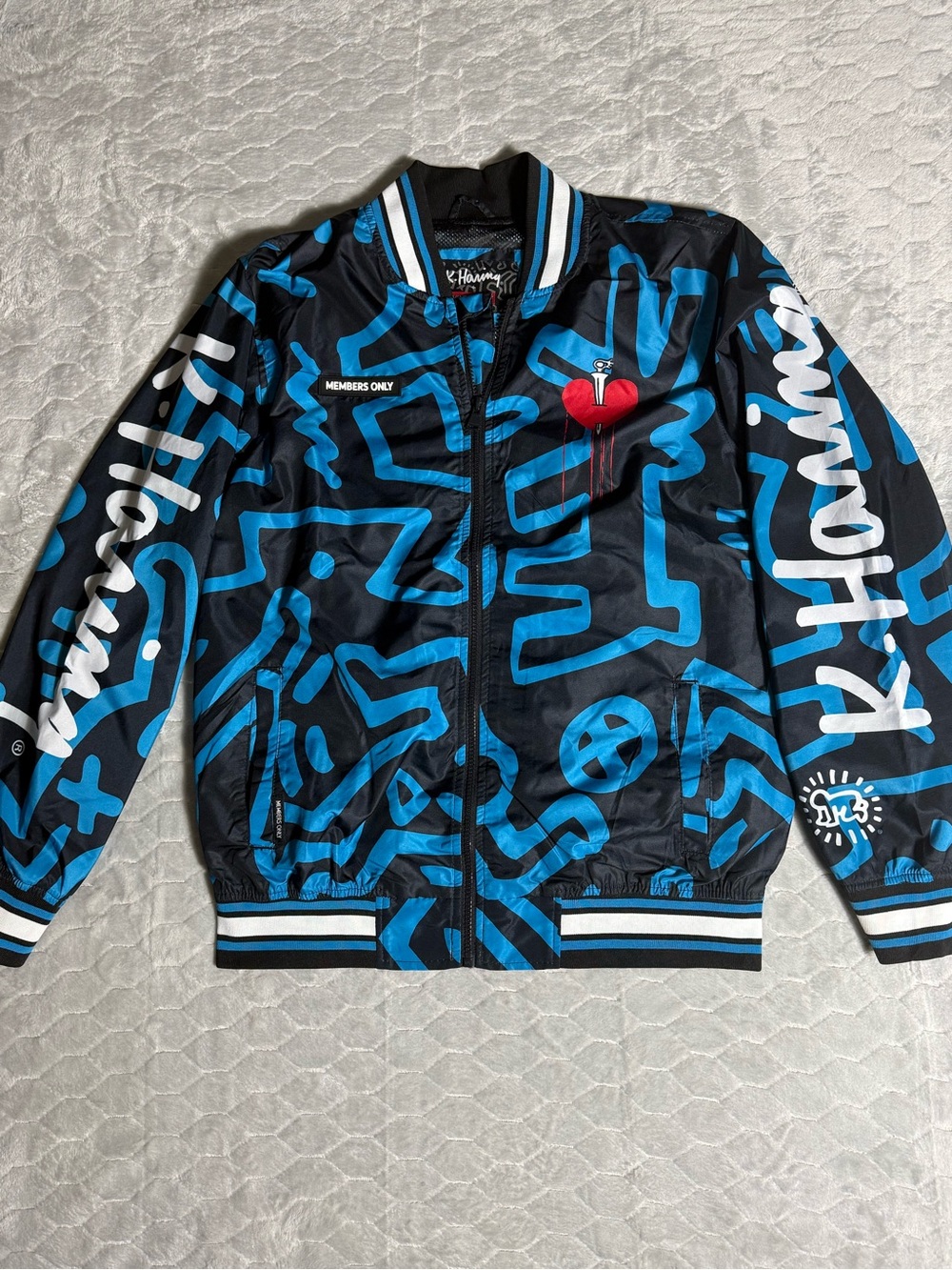 Members Only x Keith Haring Tokyo Pop Bomber Jacket Small